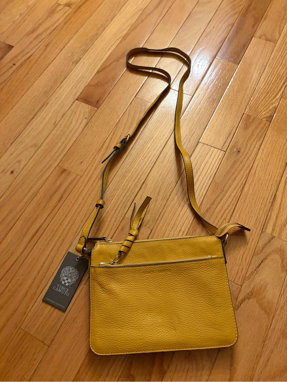 Mustard Leather Crossbody Bag - Women